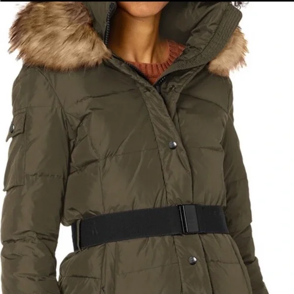 S13 Belted Karlie Coat Green - Picture 2 of 3